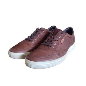 Ecco Soft 7 Sneaker Shoes Men's Brown Leather Comfort - EU 47 US Size 13.5